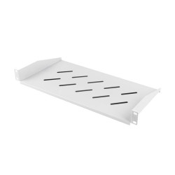 19" PEVNÁ POLICE 1U/483X220MM MAX. NOSNOST DO 25 KG ŠEDÁ 
