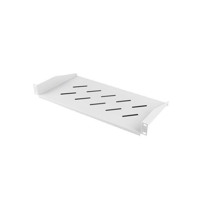 19" PEVNÁ POLICE 1U/483X220MM MAX. NOSNOST DO 25 KG ŠEDÁ 