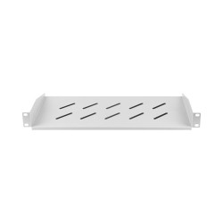 19" PEVNÁ POLICE 1U/483X220MM MAX. NOSNOST DO 25 KG ŠEDÁ 