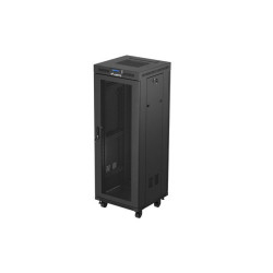 19" VOLNĚ STOJÍCÍ RACKOVÁ SKŘÍŇ 32U/600X600 (FLAT PACK) SE SÍŤOVÝMI DVEŘMI LCD ČERNÁ