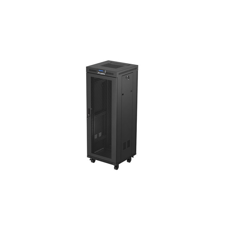 19" VOLNĚ STOJÍCÍ RACKOVÁ SKŘÍŇ 32U/600X600 (FLAT PACK) SE SÍŤOVÝMI DVEŘMI LCD ČERNÁ