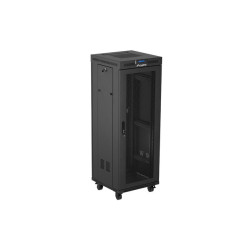 19" VOLNĚ STOJÍCÍ RACKOVÁ SKŘÍŇ 32U/600X600 (FLAT PACK) SE SÍŤOVÝMI DVEŘMI LCD ČERNÁ