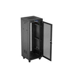 19" VOLNĚ STOJÍCÍ RACKOVÁ SKŘÍŇ 32U/600X600 (FLAT PACK) SE SÍŤOVÝMI DVEŘMI LCD ČERNÁ