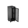 19" VOLNĚ STOJÍCÍ RACKOVÁ SKŘÍŇ 32U/600X600 (FLAT PACK) SE SÍŤOVÝMI DVEŘMI LCD ČERNÁ
