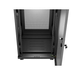 19" VOLNĚ STOJÍCÍ RACKOVÁ SKŘÍŇ 32U/600X600 (FLAT PACK) SE SÍŤOVÝMI DVEŘMI LCD ČERNÁ