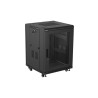 RACKOVÁ SKŘÍŇ 19" VOLNĚ STOJÍCÍ 15U/600X600 (FLAT PACK) S DVÍŘKY ZE SÍŤOVINY ČERNÁ