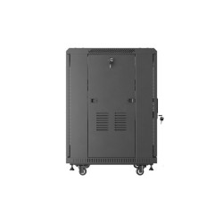RACKOVÁ SKŘÍŇ 19" VOLNĚ STOJÍCÍ 15U/600X600 (FLAT PACK) S DVÍŘKY ZE SÍŤOVINY ČERNÁ