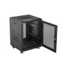 RACKOVÁ SKŘÍŇ 19" VOLNĚ STOJÍCÍ 15U/600X600 (FLAT PACK) S DVÍŘKY ZE SÍŤOVINY ČERNÁ