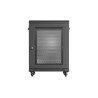 RACKOVÁ SKŘÍŇ 19" VOLNĚ STOJÍCÍ 15U/600X600 (FLAT PACK) S DVÍŘKY ZE SÍŤOVINY ČERNÁ