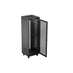19" VOLNĚ STOJÍCÍ RACKOVÁ SKŘÍŇ 37U/600X600 (FLAT PACK) SE SÍŤOVÝMI DVEŘMI LCD ČERNÁ