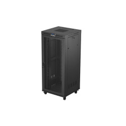 RACKOVÁ SKŘÍŇ 19" VOLNĚ STOJÍCÍ 37U/800X800 (FLAT PACK) SE SÍŤOVÝMI DVEŘMI LCD ČERNÁ