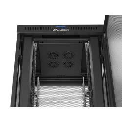 RACKOVÁ SKŘÍŇ 19" VOLNĚ STOJÍCÍ 37U/800X800 (FLAT PACK) SE SÍŤOVÝMI DVEŘMI LCD ČERNÁ
