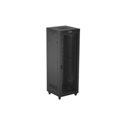 19" VOLNĚ STOJÍCÍ RACKOVÁ SKŘÍŇ 47U/800X800 (FLAT PACK) SE SÍŤOVÝMI DVEŘMI LCD ČERNÁ