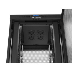 19" VOLNĚ STOJÍCÍ RACKOVÁ SKŘÍŇ 47U/800X800 (FLAT PACK) SE SÍŤOVÝMI DVEŘMI LCD ČERNÁ