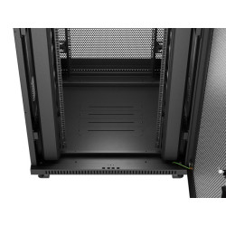 19" VOLNĚ STOJÍCÍ RACKOVÁ SKŘÍŇ 47U/800X800 (FLAT PACK) SE SÍŤOVÝMI DVEŘMI LCD ČERNÁ