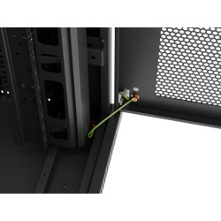 19" VOLNĚ STOJÍCÍ RACKOVÁ SKŘÍŇ 47U/800X800 (FLAT PACK) SE SÍŤOVÝMI DVEŘMI LCD ČERNÁ
