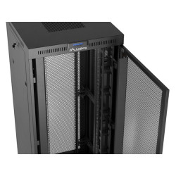 19" VOLNĚ STOJÍCÍ RACKOVÁ SKŘÍŇ 47U/800X800 (FLAT PACK) SE SÍŤOVÝMI DVEŘMI LCD ČERNÁ