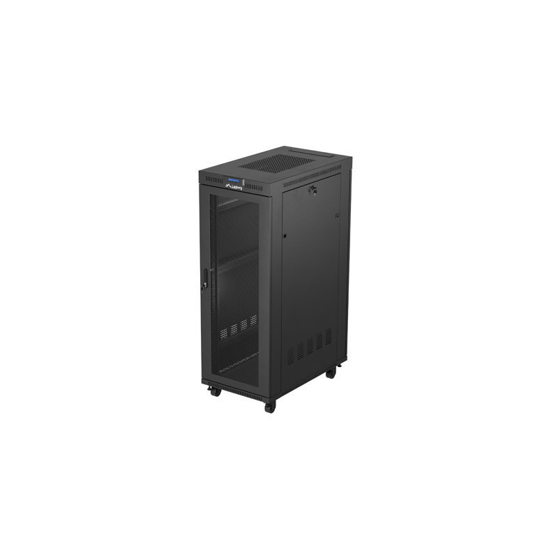 19" VOLNĚ STOJÍCÍ RACKOVÁ SKŘÍŇ 32U/600X1000 (FLAT PACK) SE SÍŤOVÝMI DVEŘMI LCD ČERNÁ