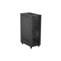 19" VOLNĚ STOJÍCÍ RACKOVÁ SKŘÍŇ 32U/600X1000 (FLAT PACK) SE SÍŤOVÝMI DVEŘMI LCD ČERNÁ