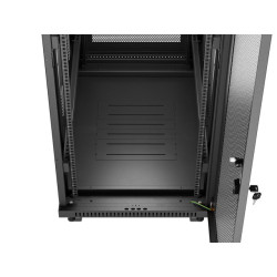 19" VOLNĚ STOJÍCÍ RACKOVÁ SKŘÍŇ 32U/600X1000 (FLAT PACK) SE SÍŤOVÝMI DVEŘMI LCD ČERNÁ