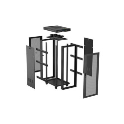 19" VOLNĚ STOJÍCÍ RACKOVÁ SKŘÍŇ 32U/600X1000 (FLAT PACK) SE SÍŤOVÝMI DVEŘMI LCD ČERNÁ