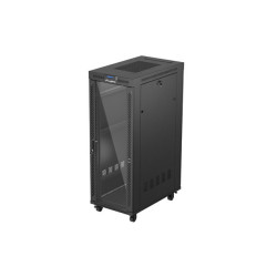 19" VOLNĚ STOJÍCÍ RACKOVÁ SKŘÍŇ 32U/600X1000 (FLAT PACK) S PROSKLENÝMI DVEŘMI LCD ČERNÁ