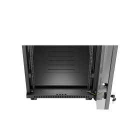 19" VOLNĚ STOJÍCÍ RACKOVÁ SKŘÍŇ 32U/600X1000 (FLAT PACK) S PROSKLENÝMI DVEŘMI LCD ČERNÁ