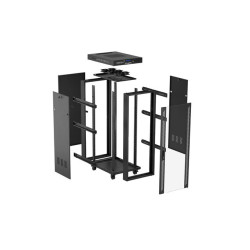 19" VOLNĚ STOJÍCÍ RACKOVÁ SKŘÍŇ 32U/600X1000 (FLAT PACK) S PROSKLENÝMI DVEŘMI LCD ČERNÁ