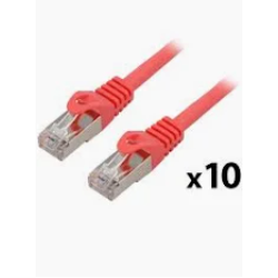 PATCHCORD CAT.6 FTP 1M ČERVENÝ   10-PACK