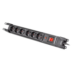 PŘEPĚŤOVÁ OCHRANA ARMAC MULTI M6 RACK 19" 3M 6X FRENCH OUTLETS IEC BLACK