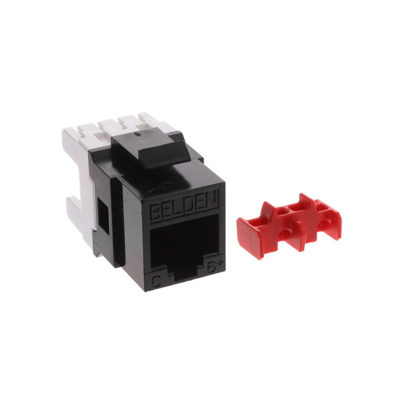 CAT6+ Modular Jack, RJ45, KeyConnect Style, černá