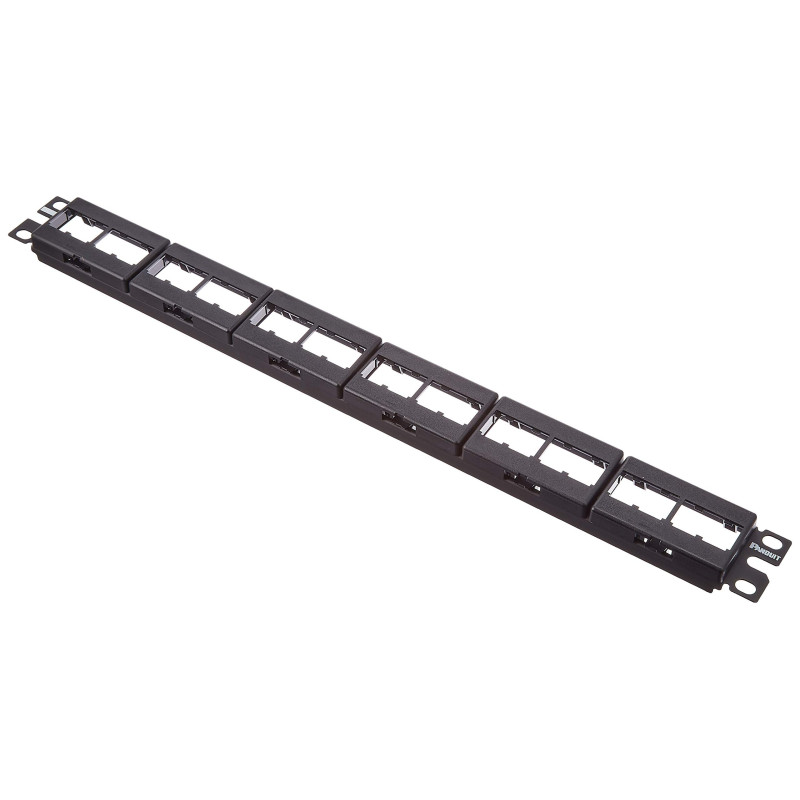 Modulární patch panel 1U s CFFP4BL pro 24 modulů MiniCom - černý