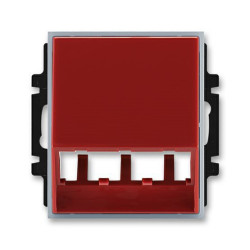 Kryt zásuvky ABB T/E pro 3 moduly MiniCom karmínová/ledová šedá