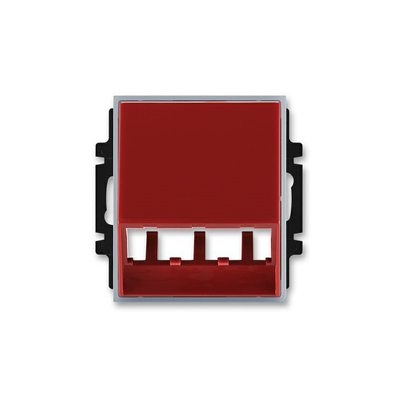 Kryt zásuvky ABB T/E pro 3 moduly MiniCom karmínová/ledová šedá