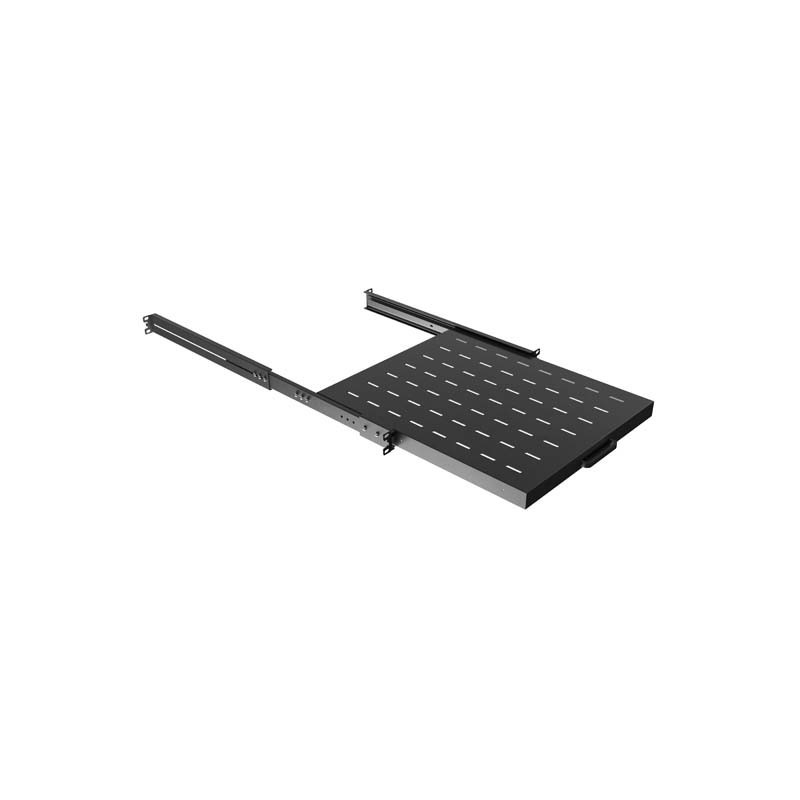 19" POSUVNÁ POLICE 1U/445X500MM MAX. NOSNOST DO 35 KG ČERNÁ