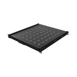 19" POSUVNÁ POLICE 1U/445X350MM MAX. NOSNOST DO 35 KG ČERNÁ