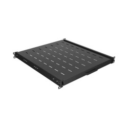 19" POSUVNÁ POLICE 1U/445X350MM MAX. NOSNOST DO 35 KG ČERNÁ