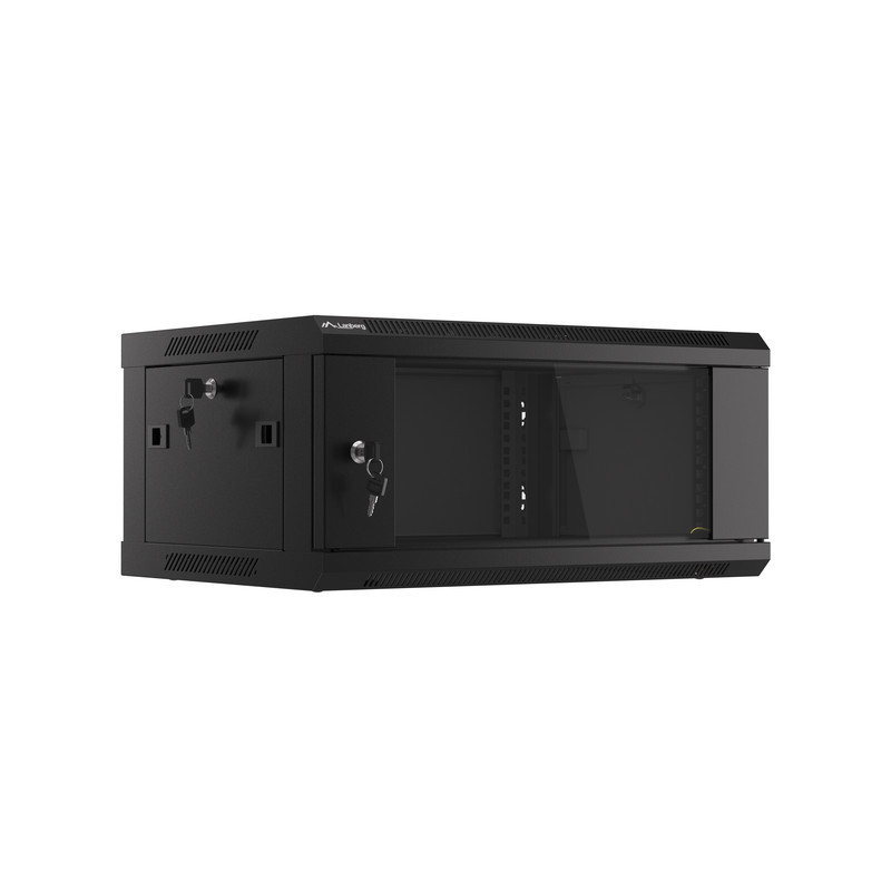 RACKOVÁ SKŘÍŇ 19" NÁSTĚNNÁ 4U/600X450 (FLAT PACK) S PROSKLENÝMI DVEŘMI ČERNÁ V2 RACKOVÁ SKŘÍŇ 19" NÁSTĚNNÁ 4U/600X450 (FLAT PACK) S PROSKLENÝMI DVEŘMI ČERNÁ V2