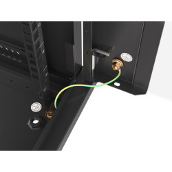 RACKOVÁ SKŘÍŇ 19" NÁSTĚNNÁ 4U/600X450 (FLAT PACK) S PROSKLENÝMI DVEŘMI ČERNÁ  V2