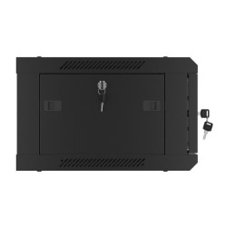 RACKOVÁ SKŘÍŇ 19" NÁSTĚNNÁ 4U/600X450 (FLAT PACK) S PROSKLENÝMI DVEŘMI ČERNÁ  V2