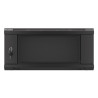 RACKOVÁ SKŘÍŇ 19" NÁSTĚNNÁ 4U/600X450 (FLAT PACK) S PROSKLENÝMI DVEŘMI ČERNÁ  V2