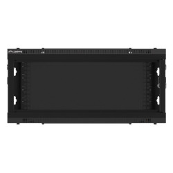 RACKOVÁ SKŘÍŇ 19" NÁSTĚNNÁ 4U/600X450 (FLAT PACK) S PROSKLENÝMI DVEŘMI ČERNÁ  V2