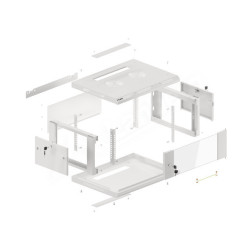 RACK  19" PRO MONTÁŽ NA STĚNU 4U/600X450