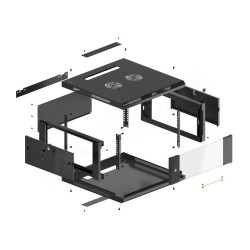 RACKOVÁ SKŘÍŇ 19" PRO MONTÁŽ NA STĚNU 4U/600X600 (FLAT PACK) V2 ČERNÁ