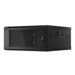 RACKOVÁ SKŘÍŇ 19" PRO MONTÁŽ NA STĚNU 4U/600X600 (FLAT PACK) V2 ČERNÁ