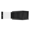 19" RACKOVÁ SKŘÍŇ PRO MONTÁŽ NA STĚNU 6U/600X450 (FLAT PACK) S PROSKLENÝMI DVEŘMI ČERNÁ  V2