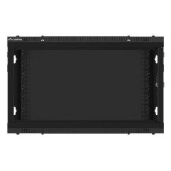 19" RACKOVÁ SKŘÍŇ PRO MONTÁŽ NA STĚNU 6U/600X450 (FLAT PACK) S PROSKLENÝMI DVEŘMI ČERNÁ  V2