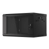 19" RACKOVÁ SKŘÍŇ PRO MONTÁŽ NA STĚNU 6U/600X450 (FLAT PACK) S PROSKLENÝMI DVEŘMI ČERNÁ  V2