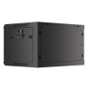 19" RACKOVÁ SKŘÍŇ PRO MONTÁŽ NA STĚNU 6U/600X450 (FLAT PACK) S PROSKLENÝMI DVEŘMI ČERNÁ  V2