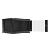 19" RACKOVÁ SKŘÍŇ PRO MONTÁŽ NA STĚNU 6U/600X450 (FLAT PACK) S PROSKLENÝMI DVEŘMI ČERNÁ  V2